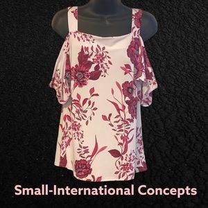 Pink and White Blouse